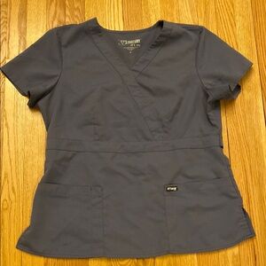 Grey's Anatomy Gray Wrap Fitted top